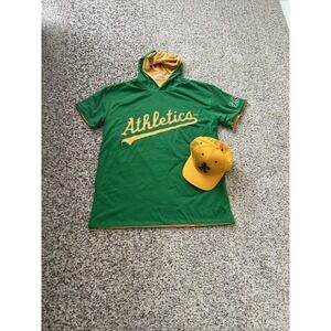 Oakland New Set Of A'sReversible TShirt Hoodie Green/Yellow And Yellow Baseball